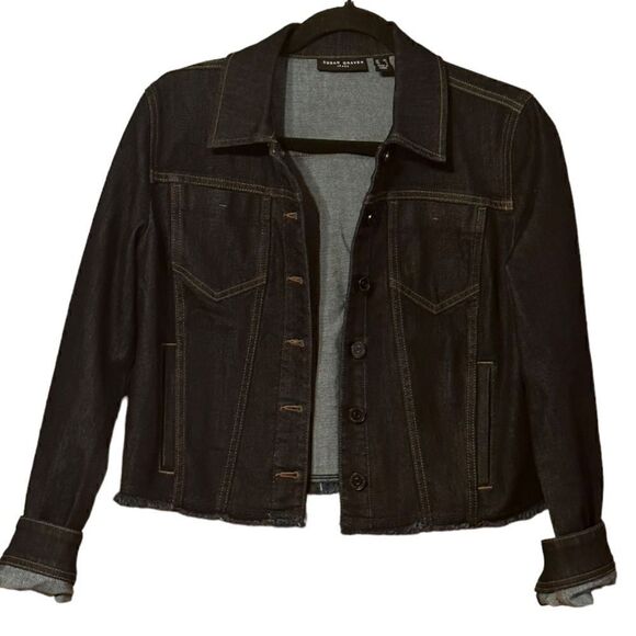 Susan Graver Jeans Dark Wash Cropped Denim Jacket Size XS 📦 - Picture 7 of 7